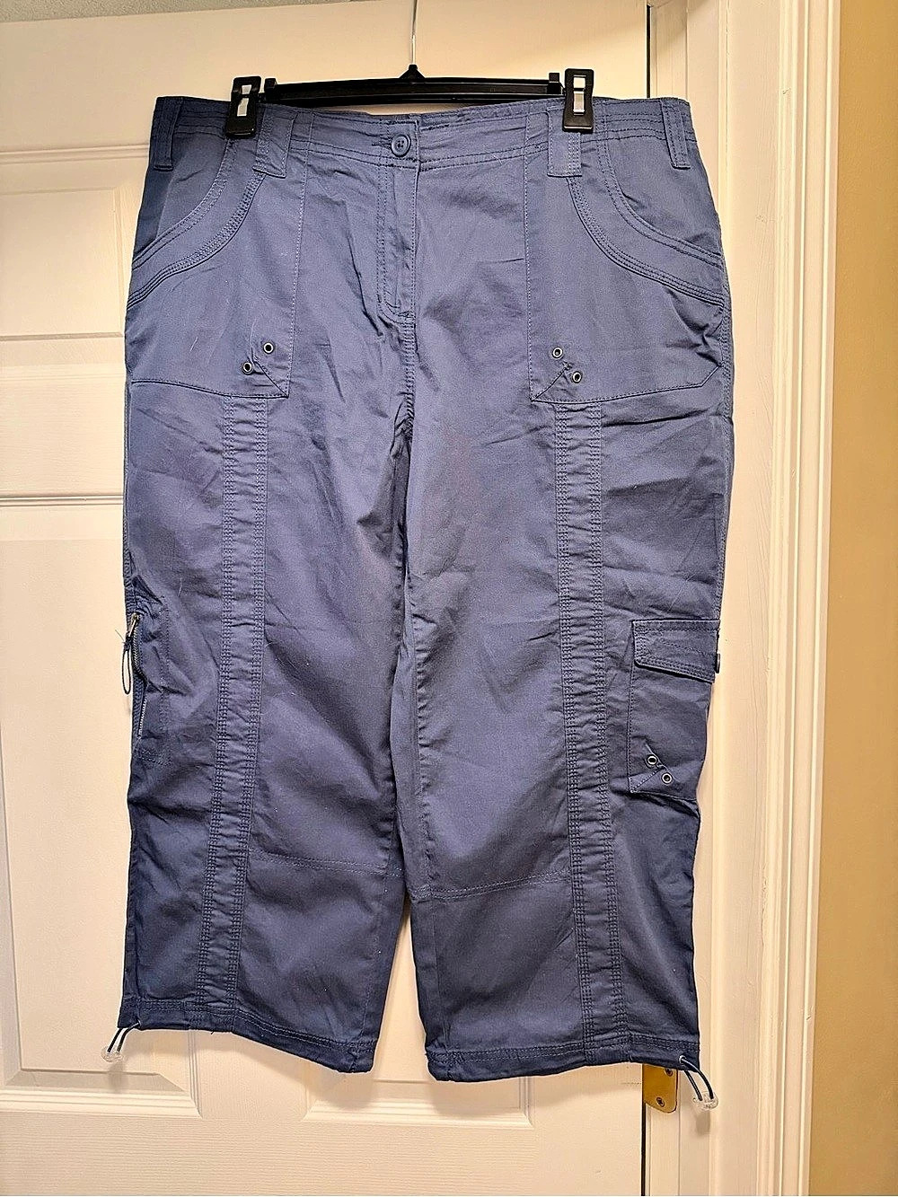 Style&co. Women's Cargo Capri Pants Blue Size 14W